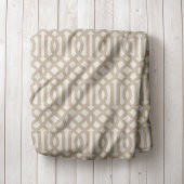 Beige en Ivory Trellis | Moderne bosbouw Sherpa Deken