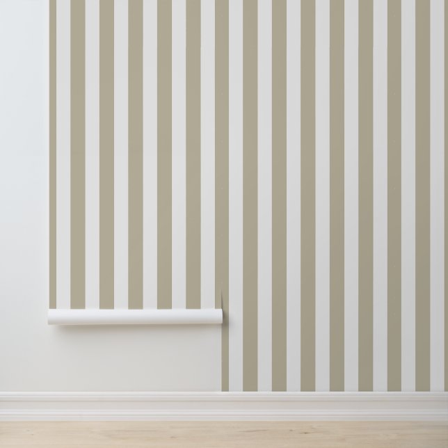 Beige en Khaki Strepen - Boho Aardse Sfeer Behang (Applicatie)