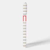 Beige en koraalstrepen Anker Monogram Case-Mate iPhone Case (Achterkant / Rechts)