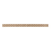 Beige en latte Polka dot Satijnen Lint (Voorkant)
