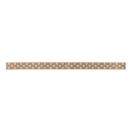 Beige en latte Polka dot Satijnen Lint (Voorkant)