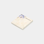 Beige en lavendel bloemen op marmer post-it® notes (Schuin)