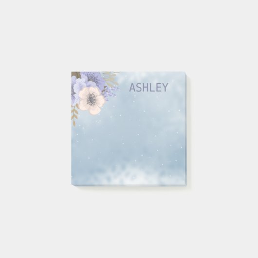 Beige en lavender Flowers Post-it® Notes (Voorkant)