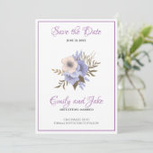 Beige en lavender Flowers Save The Date (Staand voorkant)