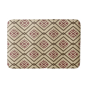 Beige en Maroon Bath Mat