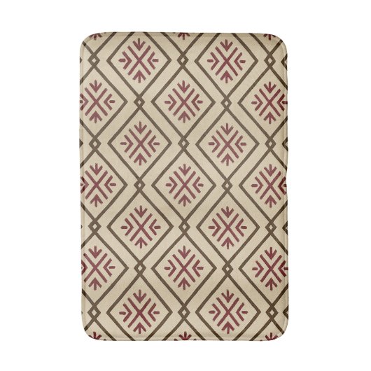 Beige en Maroon Bath Mat (Voorkant Verticaal)