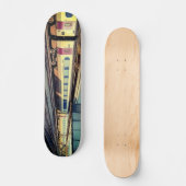 Beige en Maroon trein Persoonlijk Skateboard (Voorkant)