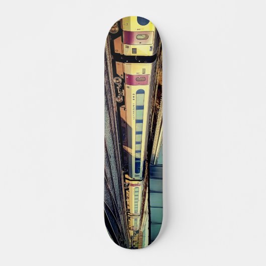 Beige en Maroon trein Persoonlijk Skateboard (Voorkant)