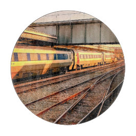 Beige en Maroon trein Snijplank