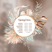 Beige en Mint Boeket Openingstijden Venster Cling Raamsticker
