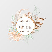 Beige en Mint Boeket Openingstijden Venster Cling Raamsticker (Vel)