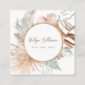 Beige en munt boeket visitekaartje (Voorkant)