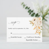 Beige en Oranje Floral no Meal RSVP (Staand voorkant)