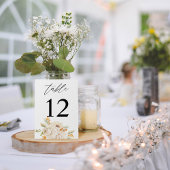 Beige en Oranje Floral Table Number Kaart
