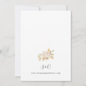 Beige en Oranje Floral Wedding Kaart (Achterkant)