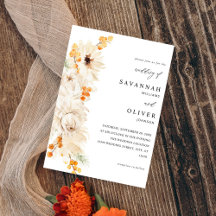 Beige en Oranje Floral Wedding