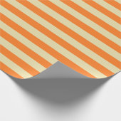 Beige en Oranje strepen Cadeaupapier (Hoek)