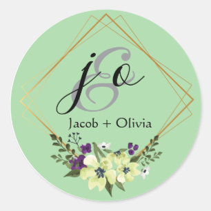 Beige en Peach Creatieve Minimalistische bruiloft Ronde Sticker