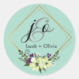 Beige en Peach Creatieve Minimalistische bruiloft  Ronde Sticker