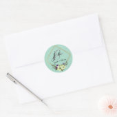 Beige en Peach Creatieve Minimalistische bruiloft  Ronde Sticker (Envelop)