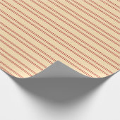Beige en rode patroon van stripes die papier overv (Hoek)