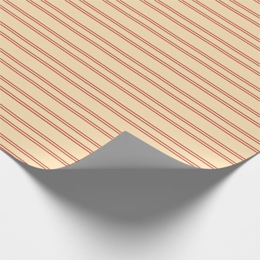 Beige en rode patroon van stripes die papier overv (Hoek)