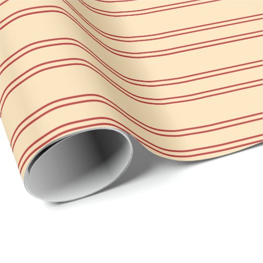 Beige en rode patroon van stripes die papier overv (Rol Hoek)