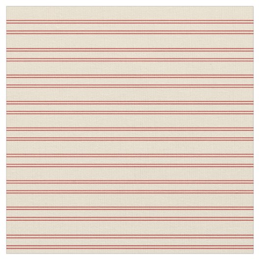 Beige en Rode Patroon van Stripes Stof (Close Up)