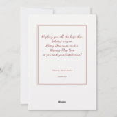 Beige en rode vrolijke kerstwensen Groet Feestdagenkaart (Achterkant)