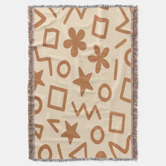 Beige en roodachtige gooit deken (Voorkant Verticaal)