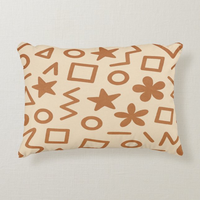 Beige en roodbruine accentkussen accent kussen (Voorkant)