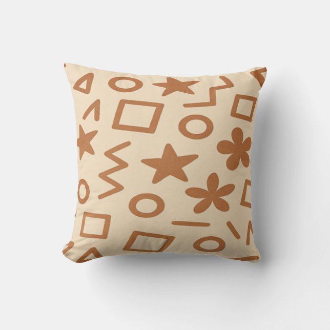 Beige en roodbruine sierkussen (Voorkant)