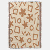 Beige en roodbruine werpdeken deken (Voorkant Verticaal)