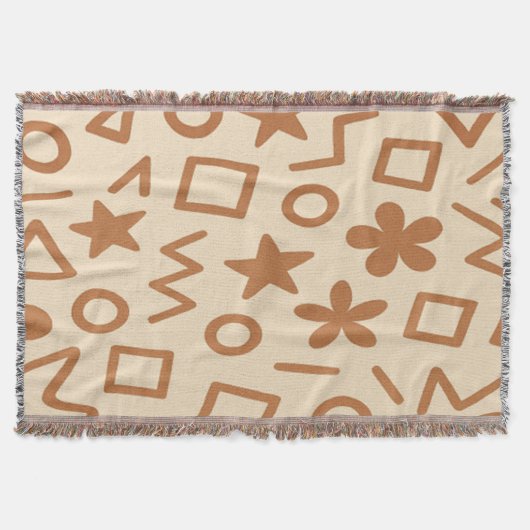 Beige en roodbruine werpdeken deken (Voorkant)