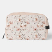  beige en roze bloemmotief toilettasje (Achterkant)