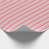 Beige en roze gestreept cadeaupapier (Hoek)