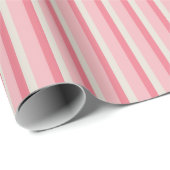 Beige en roze gestreept cadeaupapier (Rol Hoek)