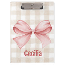 Beige en roze gingham met waterverf boog