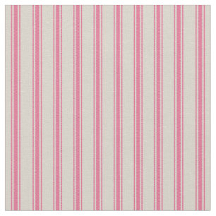 Beige en Roze Klassieke Ticking Strepen Stof
