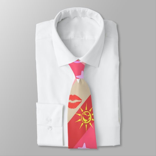 Beige en roze strepen stropdas (Gebonden)