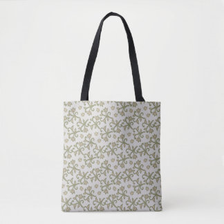 Beige en Sage Green Elegante Bloemrijke Vines Patt Tote Bag