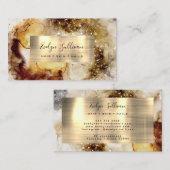 beige en salie groene waterverf Visitekaartje (Voorkant / Achterkant)