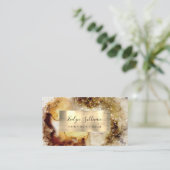 beige en salie groene waterverf Visitekaartje (Staand voorkant)