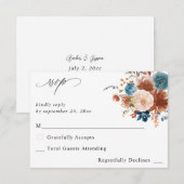 Beige en Stusty Blue Floral no Meal RSVP 2 (Voorkant / Achterkant)