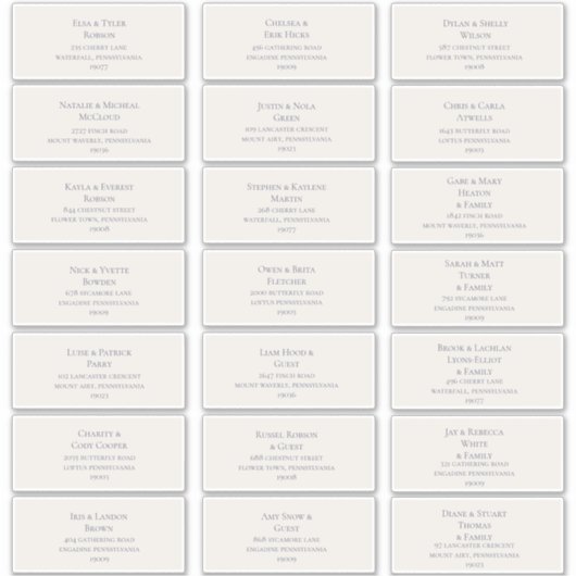 Beige en Stusty Paarse Guest Adresetiketten Sticker