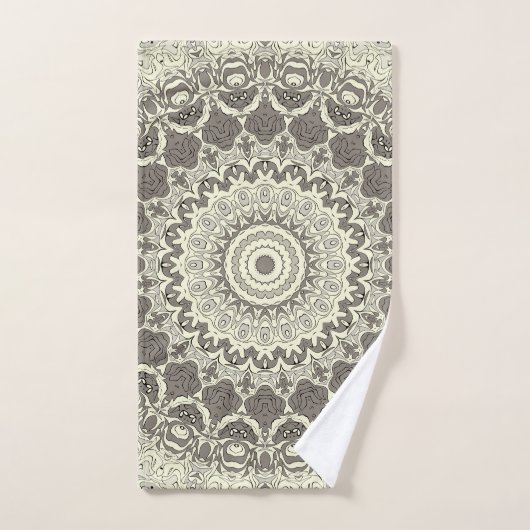 Beige en Taupe Mandala Patroonontwerp Bad Handdoek (Handdoek)