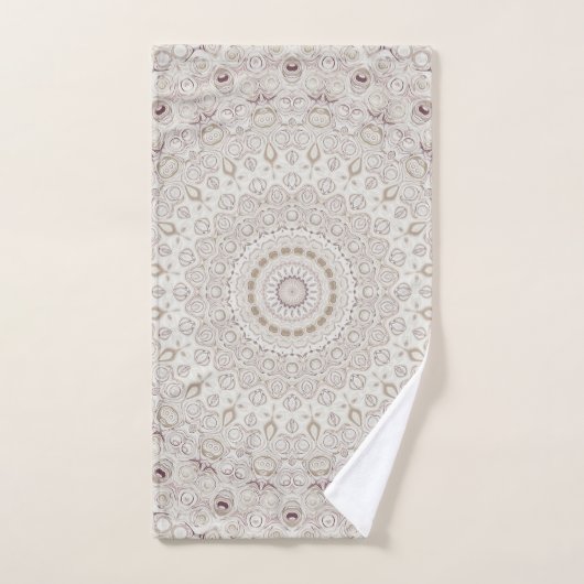 Beige en Taupe Mandala Patroonontwerp Bad Handdoek (Handdoek)