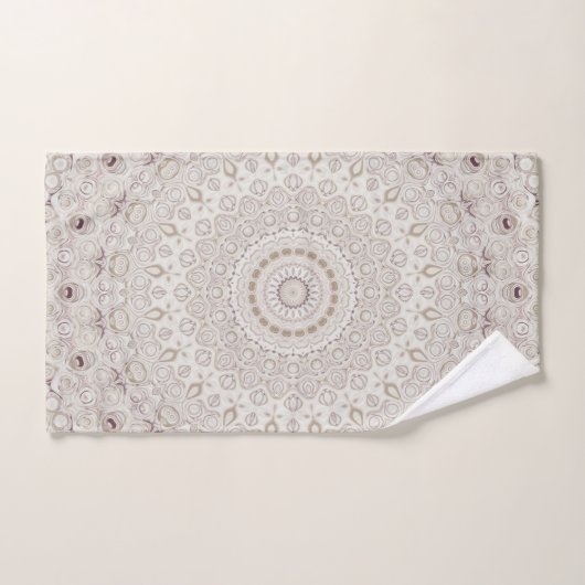 Beige en Taupe Mandala Patroonontwerp Bad Handdoek (Handdoek)