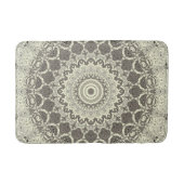 Beige en Taupe Mandala Patroonontwerp Badmat (Voorkant)