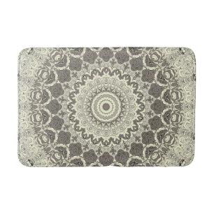Beige en Taupe Mandala Patroonontwerp Badmat